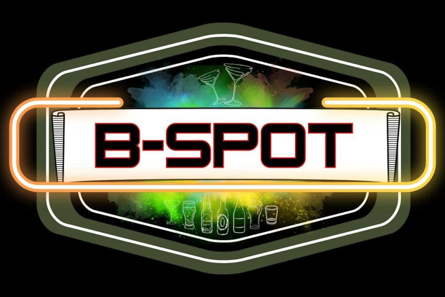 Logo of B-Spot at The Grid at The Alley featuring illuminated frame, bold typography and colorful design.