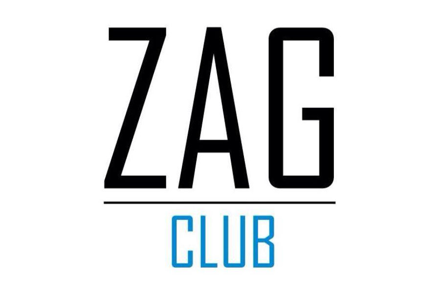 Logo of Zag Club Phuket featuring bold black ZAG text and blue club lettering on white background.