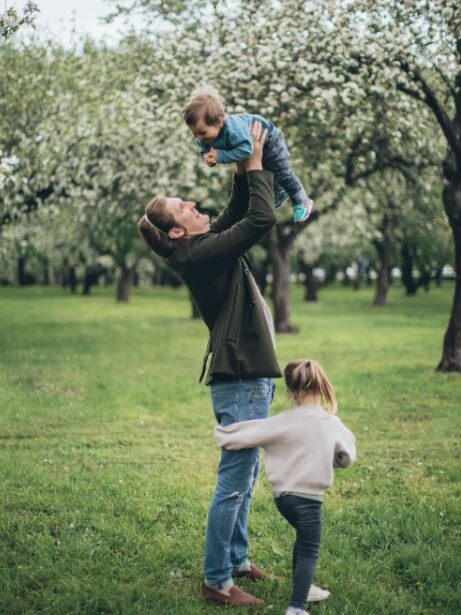 mom with 2 kids
