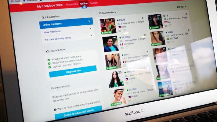 find a ladyboy girlfriend on an online website
