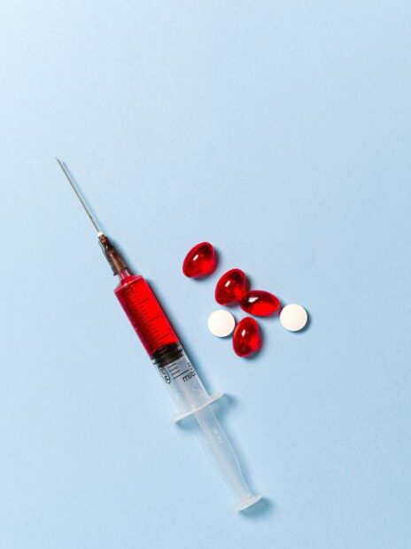 syringe and drugs